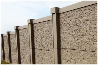 DDS Concrete Sound Fence and Retaining Wall Combo Retaining 2.0m of fill